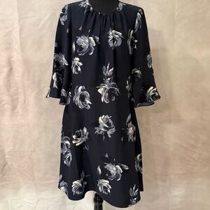 Kate Spade Navy and White Floral Dress Size 12